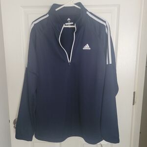 Adidas NWT 1/4 zip Men's french Terry Golf long sleeve jacket Size M Navy